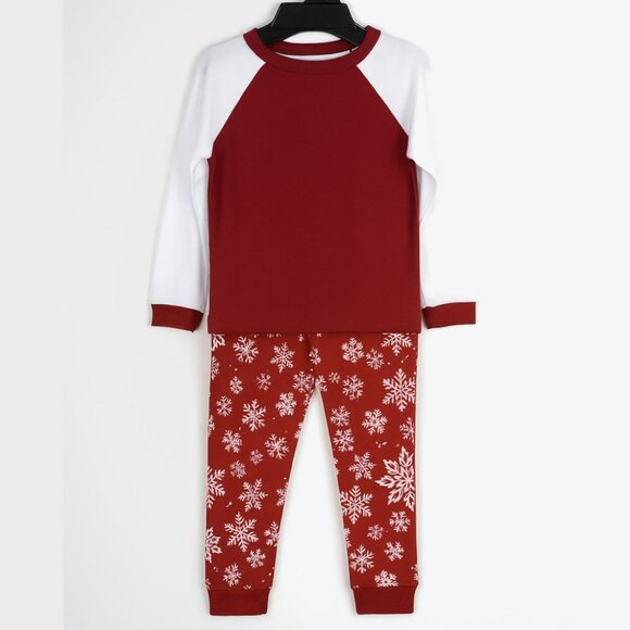 Kids Toddler 2-pc Pajama Set Merry Snowflake Sz 2T 3T Boys Girls Family PJs NWT - Picture 4 of 5